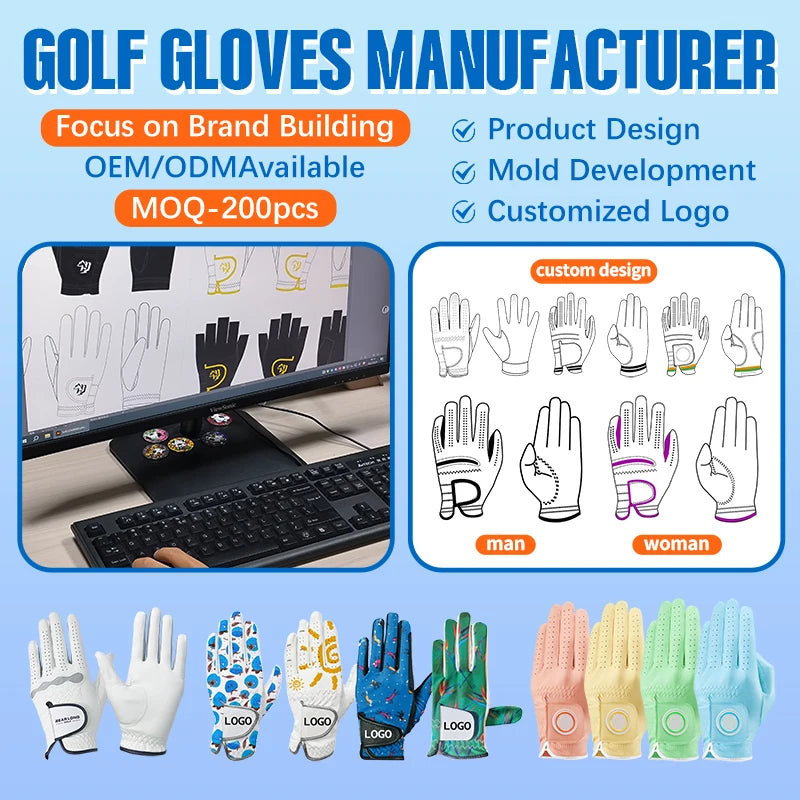 Custom Cabretta Leather Golf Gloves with Logo | Right Hand Wholesale