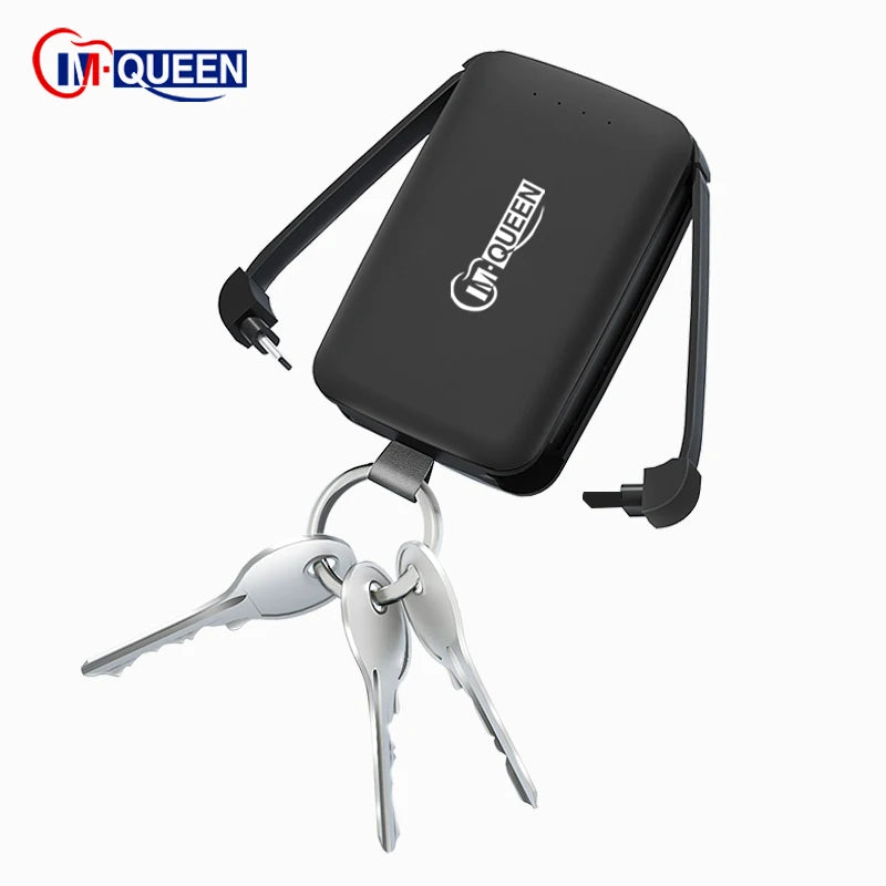 Custom Mini Power Bank 2000mAh 4000mAh | Keychain Portable Charger with Cable