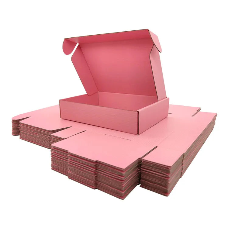 Custom Pink Corrugated Boxes: 1,000 MOQ, 30-Day Lead, Matt Lamination | Embossing Shipping Packaging