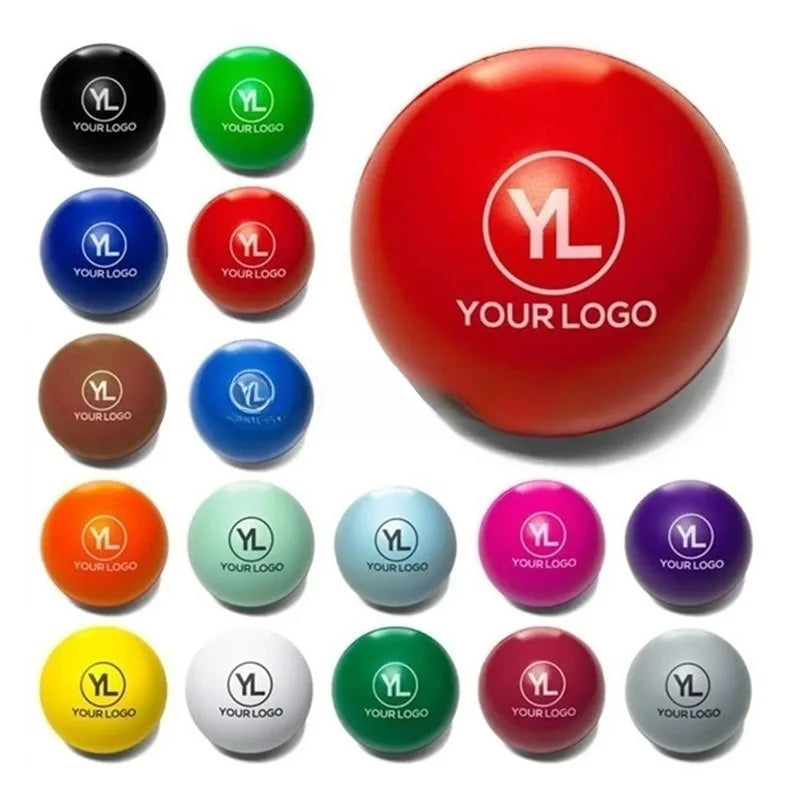 Custom PU Stress Relief Balls | Logo Printing $0.20/pc | 100 Pcs MOQ | Bulk Promotional Giveaways