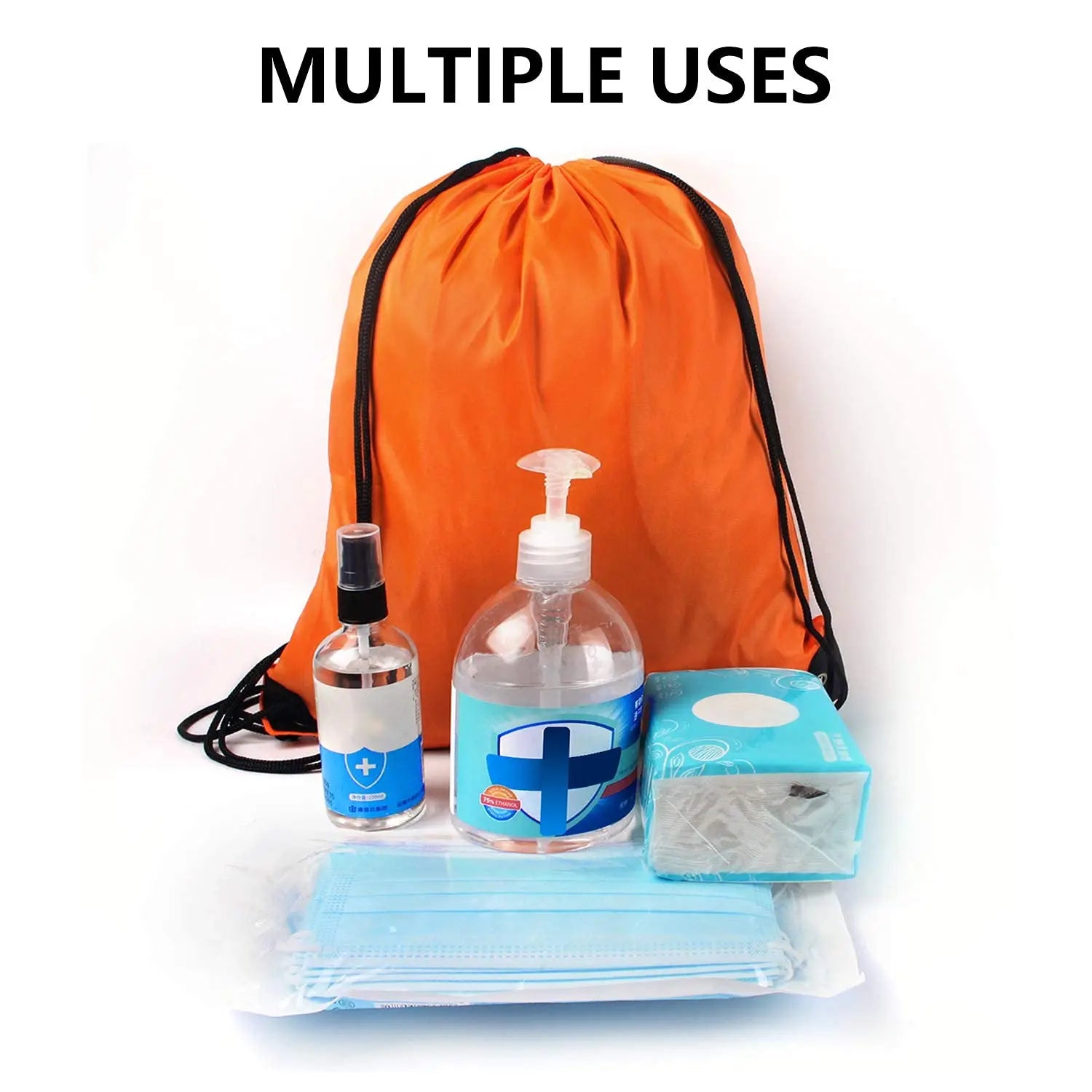 Custom Microfiber Synthetic Leather Drawstring Bag: Waterproof, Thermal Print Logo, MOQ 50 for Gym & Camping