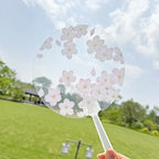 Custom Printed Transparent PP Hand Fan for Wedding Guests