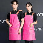 Custom PU Leather Sleeved Aprons with Logo | 50 MOQ for Restaurant Kitchen & Catering Staff Uniforms
