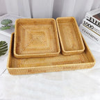 Custom Rattan Floating Breakfast Tray | 5 Piece MOQ | Hotel Pool Service