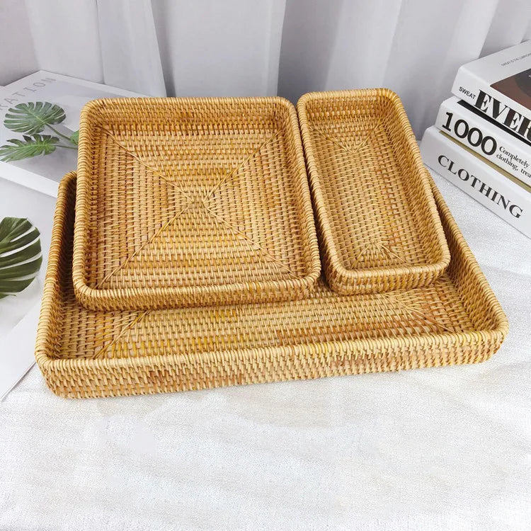 Custom Rattan Floating Breakfast Tray | 5 Piece MOQ | Hotel Pool Service