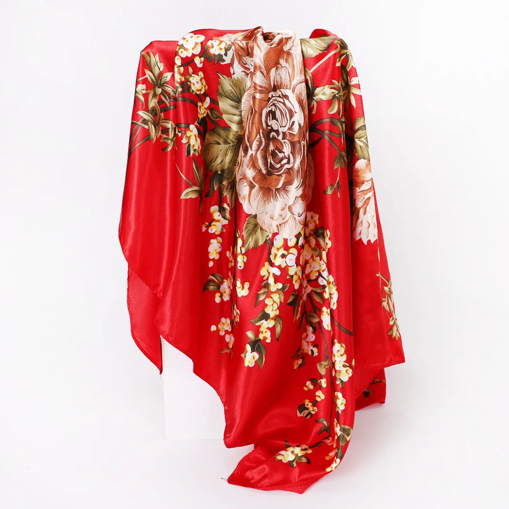 Custom Printed 90cm Square Scarf | 10 Pcs MOQ Wholesale Silk/Polyester Shawl
