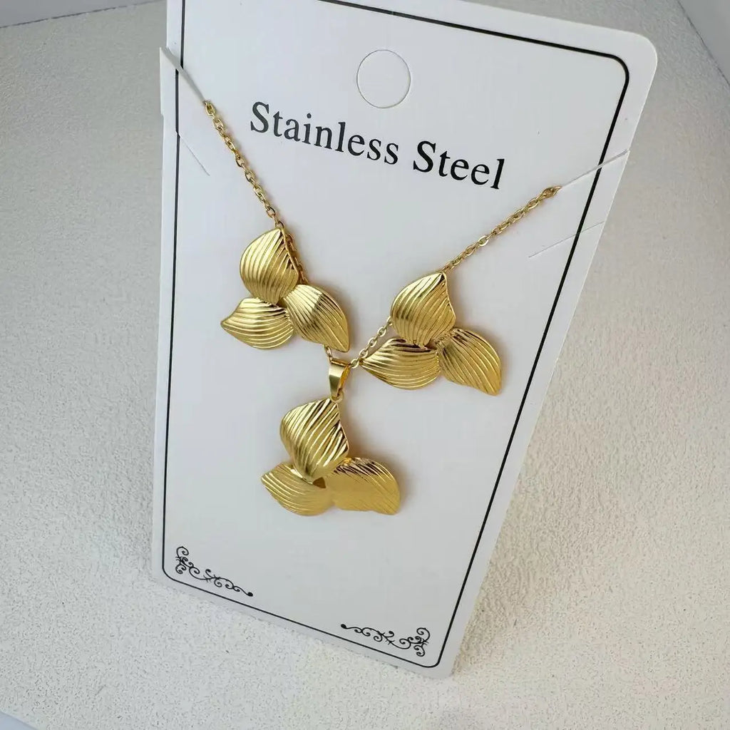 Custom 18K Gold Plated Stainless Steel Jewelry Set | MOQ 2