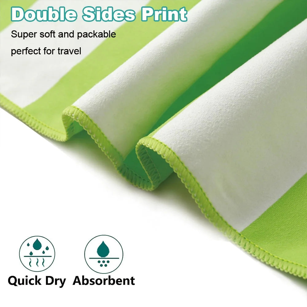 Custom Microfiber Beach Towel 100pcs MOQ | 80/20 Blend, Sublimation Print, 480ml Absorbency for Promotions