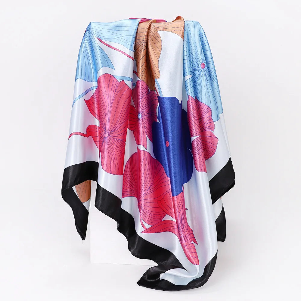 Custom Printed 90cm Square Scarf | 10 Pcs MOQ Wholesale Silk/Polyester Shawl
