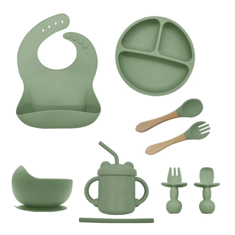 Custom Silicone Toddler Feeding Set 6pcs | BPA-Free, Food-Grade, Logo Print/Laser, Free Sample