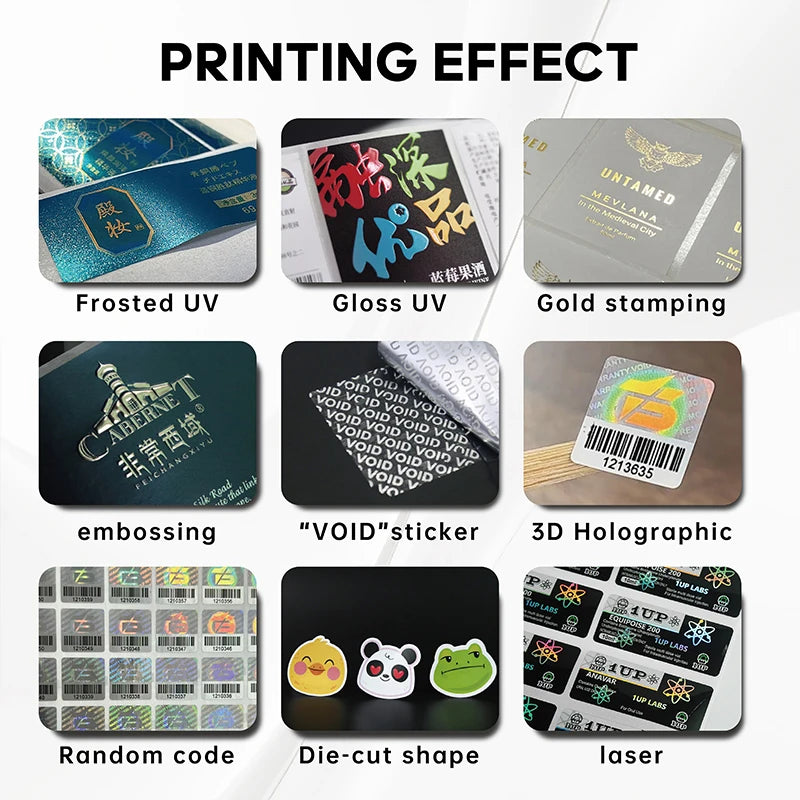 Custom Waterproof Holographic Oblong Labels for Small Bottles and Vials