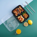 3-Compartment Food Container 33oz | PP Plastic | 15,000 MOQ | Custom