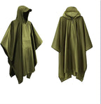 Multifunctional PVC Hooded Rain Poncho Waterproof Raincoat Outdoor Camping Hiking Climbing Recyclable Rain Gear Logo Decoration