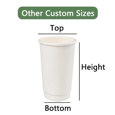 8oz Custom Printed Double Wall Paper Coffee Cups with Lids | MOQ 5000