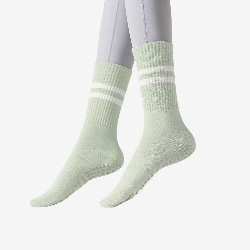 Custom Embroidered Anti-Slip Yoga Socks | Women's Grip Socks with Logo | Premium Studio Retail