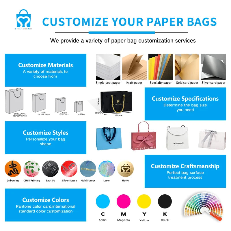 Custom Luxury Paper Shopping Bags | Embossing & Hot Stamping | Eco-Friendly Bulk