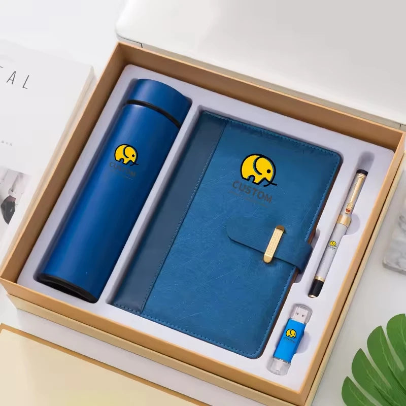 Custom Corporate Gift Set Book & Thermos | 100 Pcs MOQ Trade Show Gift