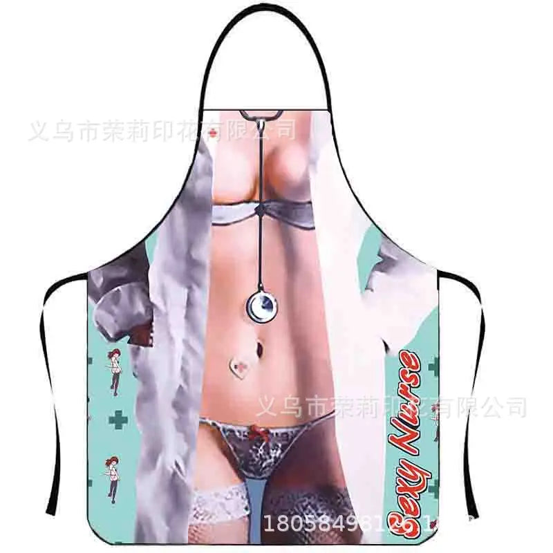 Waterproof Polyester Apron | 3D Printed Cartoon Barbecue Apron