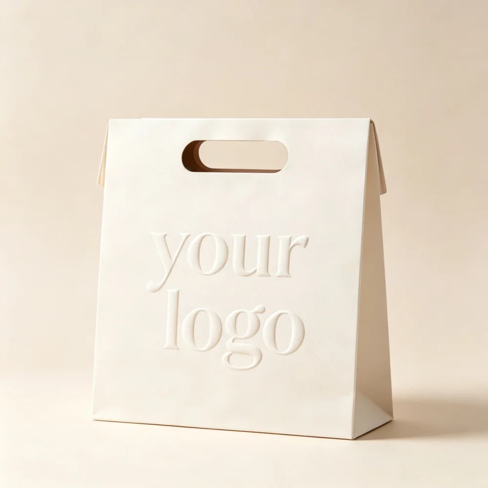 Custom Luxury Embossed Paper Bags | Gold Stamping Shopping Bags | Bulk