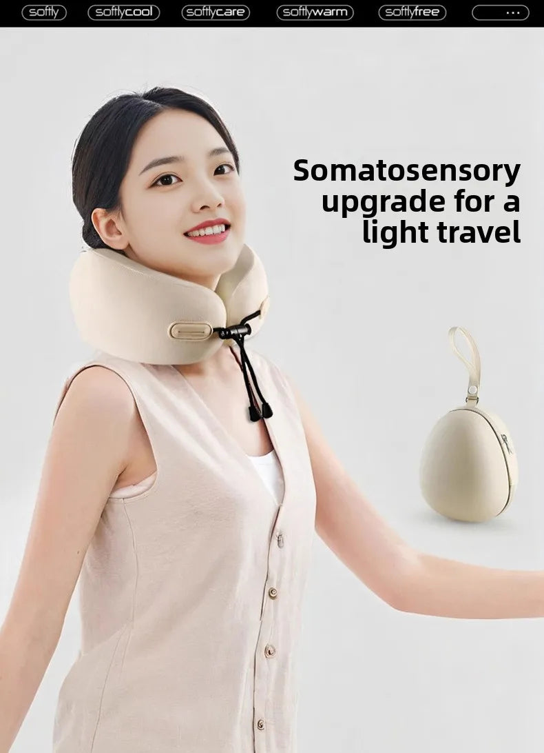 Foldable Memory Foam U-Shaped Neck Pillow for Travel & Car Use