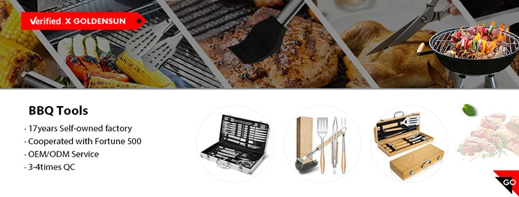 Custom Wood Handle BBQ Tool Set with Giftbox | Bulk Procurement Accessories