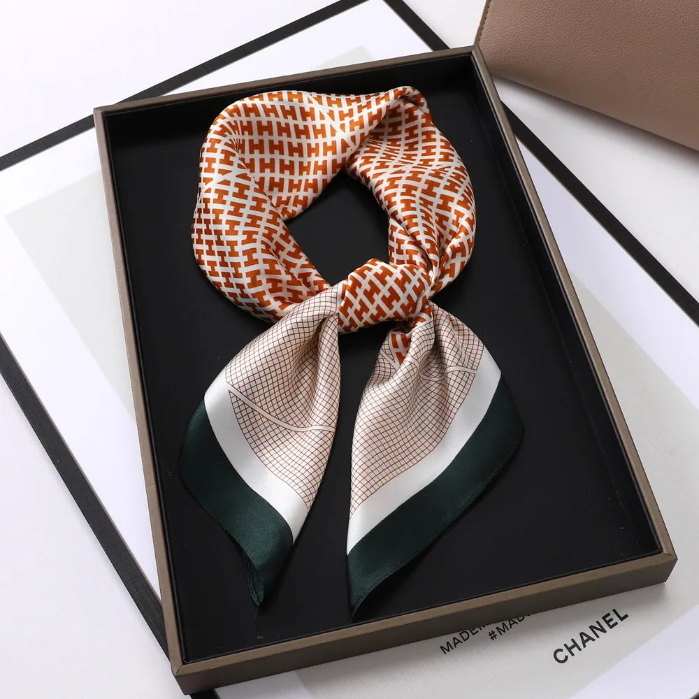 Square Silk Scarf | Digital Print | Custom Logo | 100 MOQ | Women's Fashion