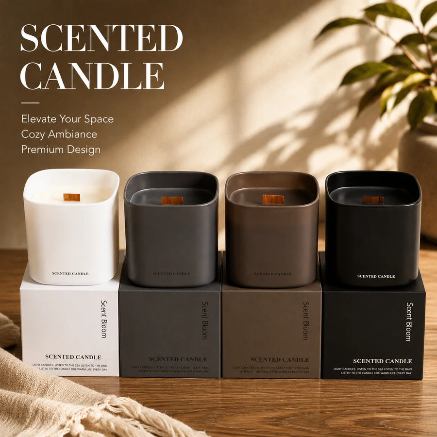 Custom Logo Woodwick Soy Wax Scented Candle | Eco MOQ 1000