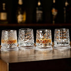 Crystal Rotating Tumbler with Diamond Engraving | 50 MOQ for Executive Gifts