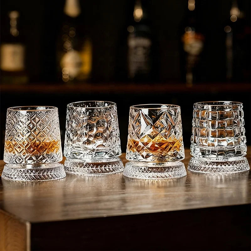 Crystal Rotating Tumbler with Diamond Engraving | 50 MOQ for Executive Gifts