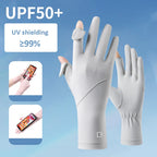 Custom UPF50+ Sun Gloves with Logo | Ice Silk Touch Screen Ladies