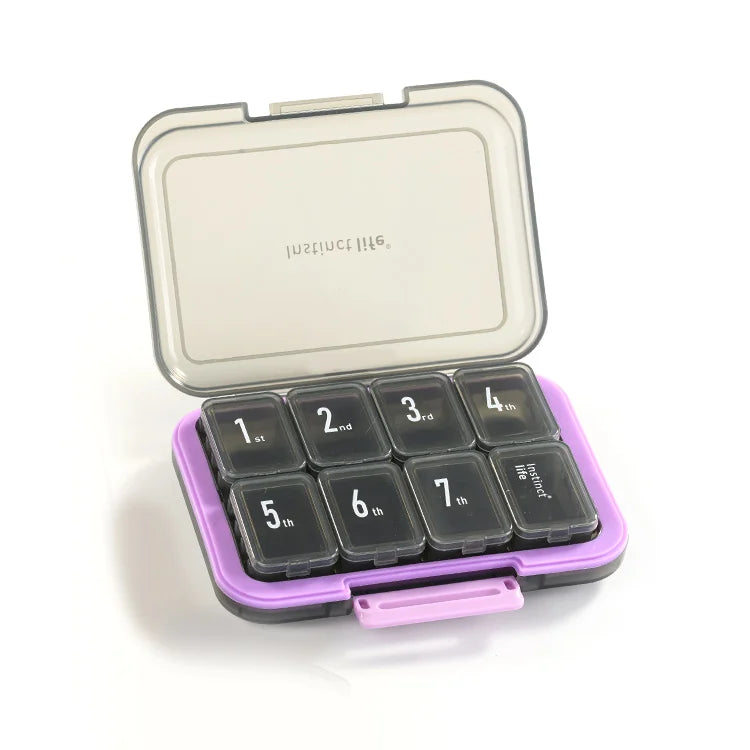 Custom 8 Grid Weekly Pill Box | 120 Pcs MOQ BPA Free Travel Organizer