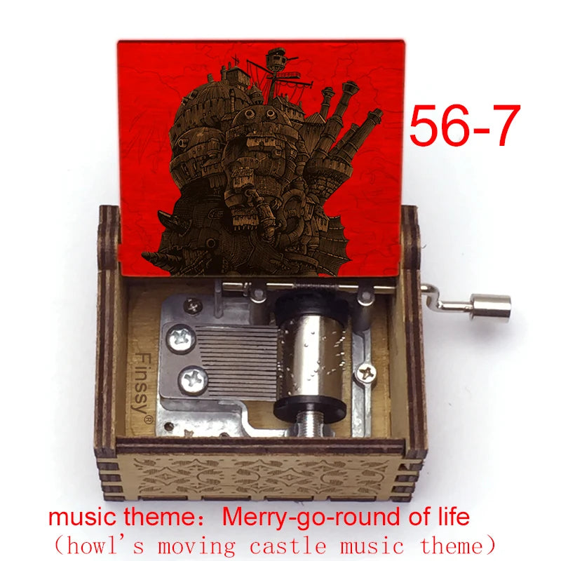 Wooden Hand-Cranked Music Box | Howl's Moving Castle | 10 MOQ | Custom