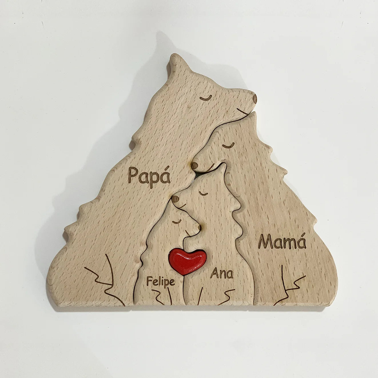 Personalized Wooden Bear Puzzle | FSC-Certified Custom Engraved Gift | Bulk Corporate
