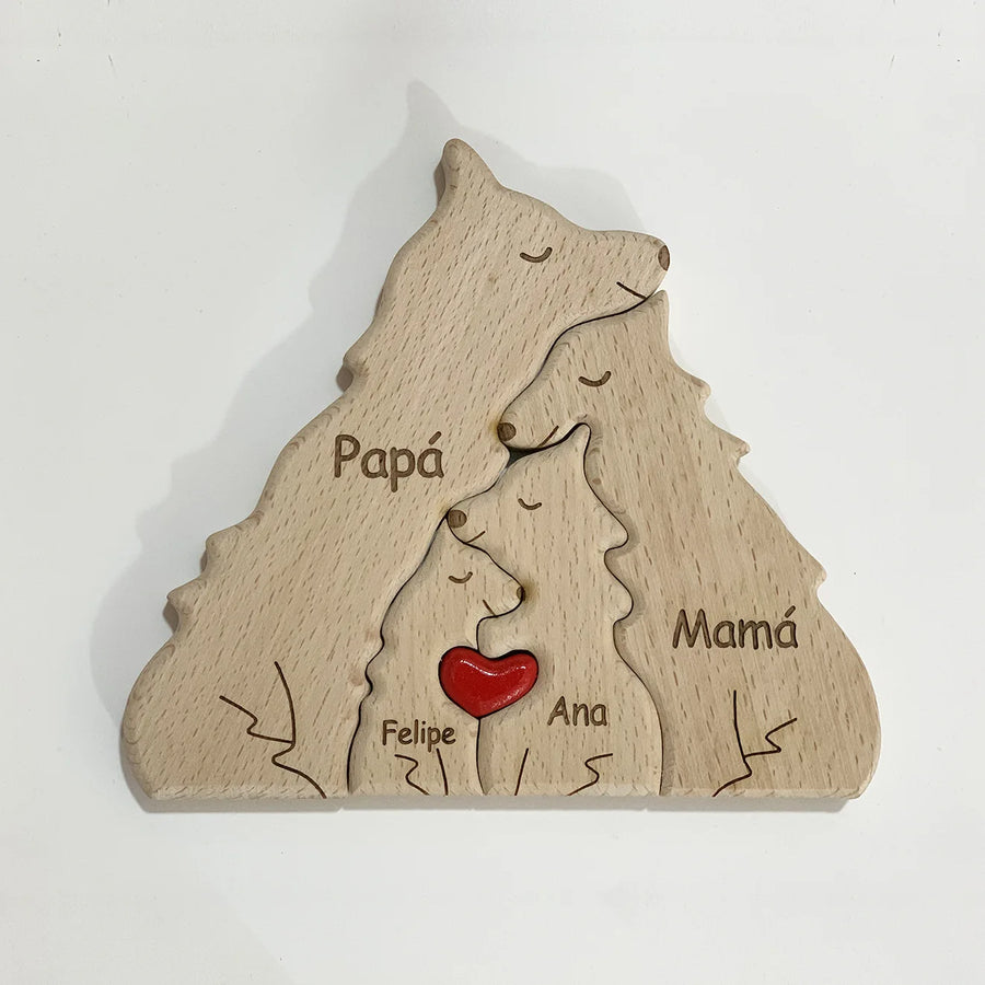Personalized Wooden Bear Puzzle | FSC-Certified Custom Engraved Gift | Bulk Corporate