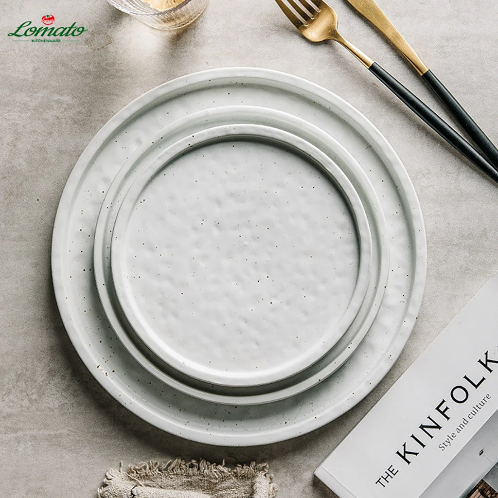 Custom Logo Stoneware Dinner Plates | Wholesale Restaurant MOQ 50