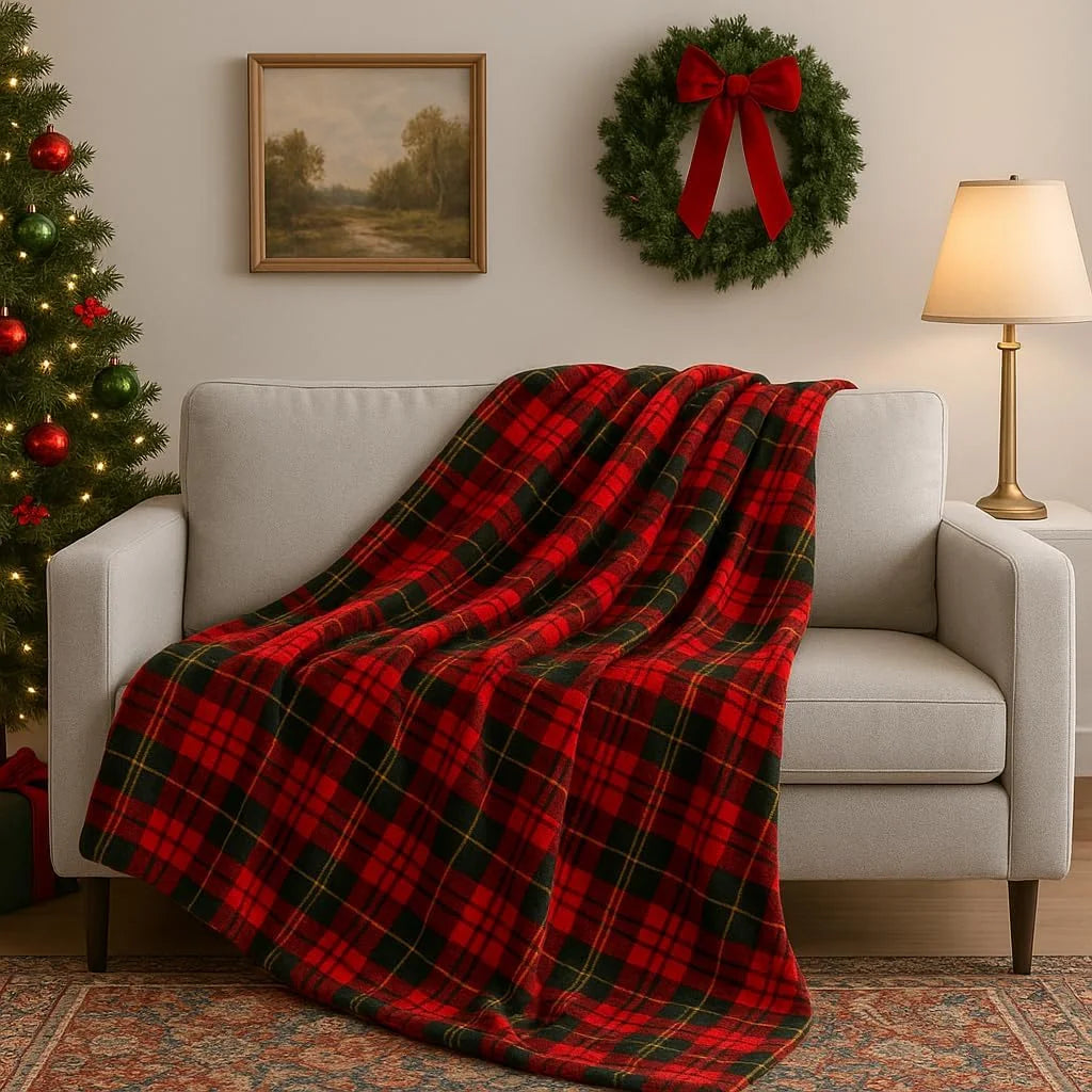Custom Flannel Fleece Blanket | Recycled Polyester | Jacquard & Embroidery | MOQ 20 Pieces