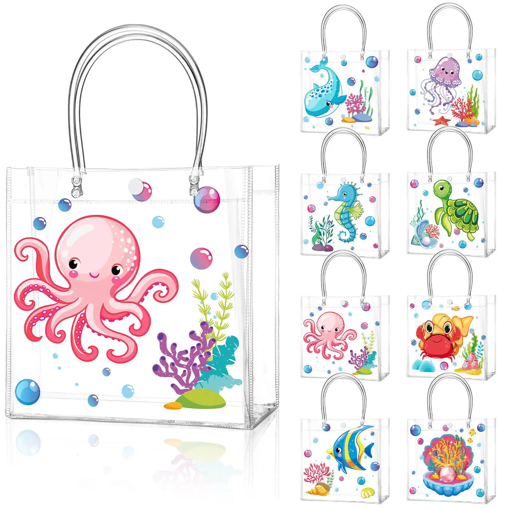 Custom Clear PVC Gift Bags: Button Closure, Full Color Print, Super Clear & Reusable