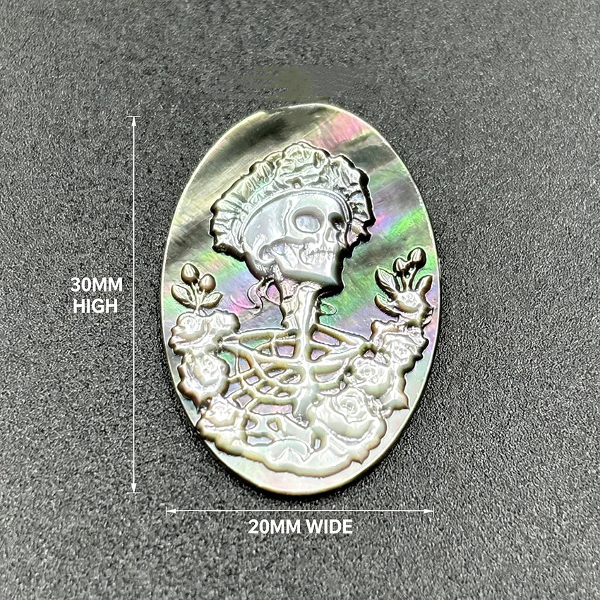 Mother of Pearl Cabochons | Gothic Skull & Roses | Wholesale