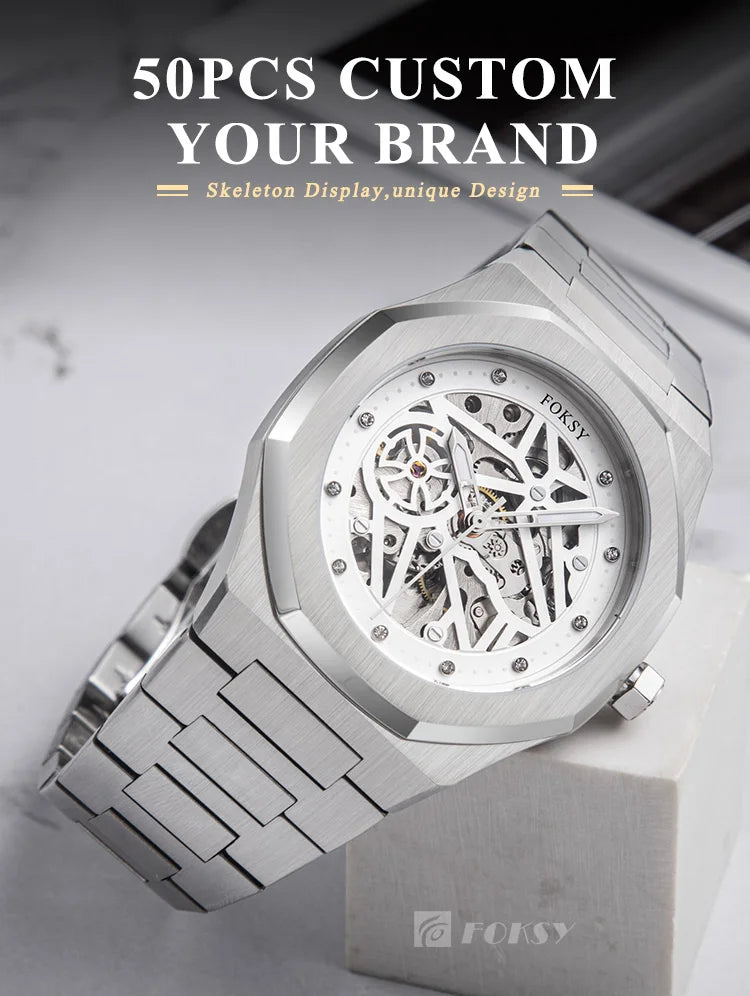 Custom Mechanical Watch with Logo | 50 MOQ | Automatic