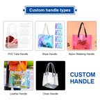 Custom Clear PVC Gift Bags: Button Closure, Full Color Print, Super Clear & Reusable