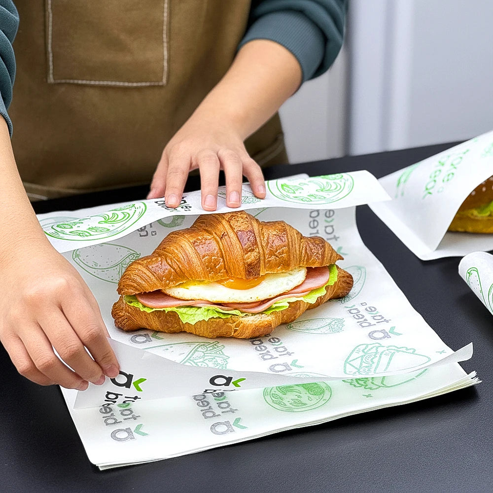 Custom Food Wrapping Paper | FDA Certified | Biodegradable PE Coated | Bulk