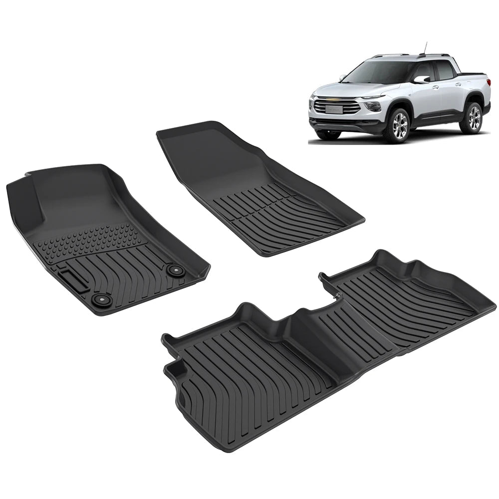 Luxury Deep Dish 3D TPE Floor Mats for Chevrolet Montana 2023-2026