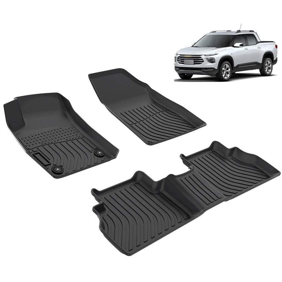 Luxury Deep Dish 3D TPE Floor Mats for Chevrolet Montana 2023-2026