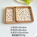 Custom Rattan Storage Trays with Logo | MOQ 5 Pcs