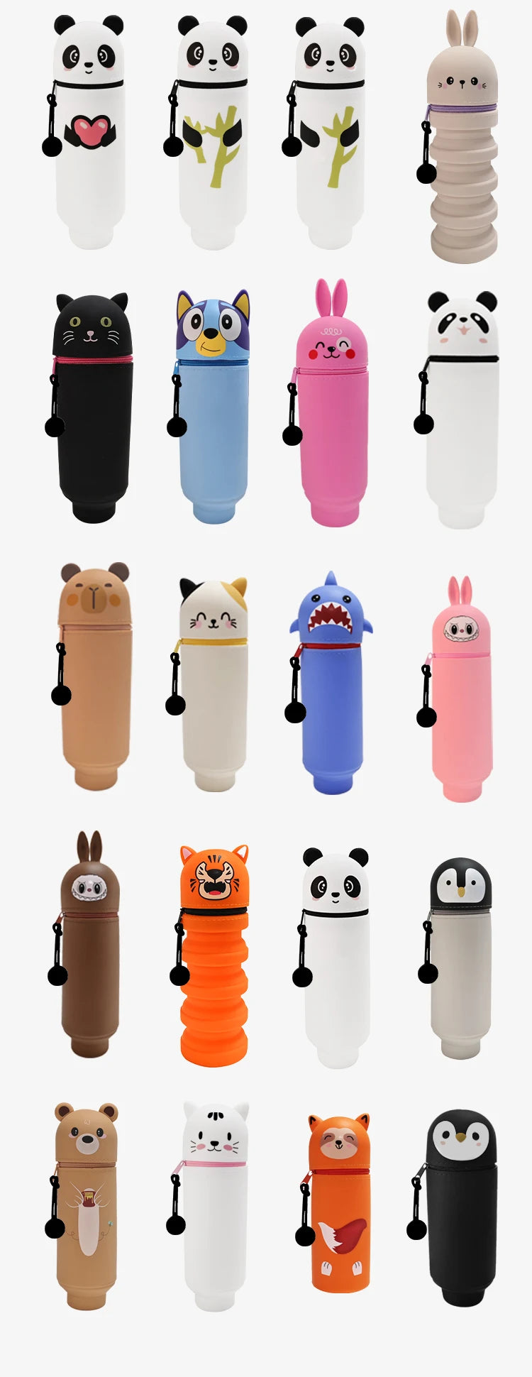 Custom Silicone Pen Holder with Logo | LFGB Certified, Foldable Animal Shape, 500 MOQ