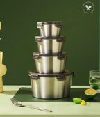 304/316 Stainless Steel Food Storage Container | 100 MOQ | Leak-Proof