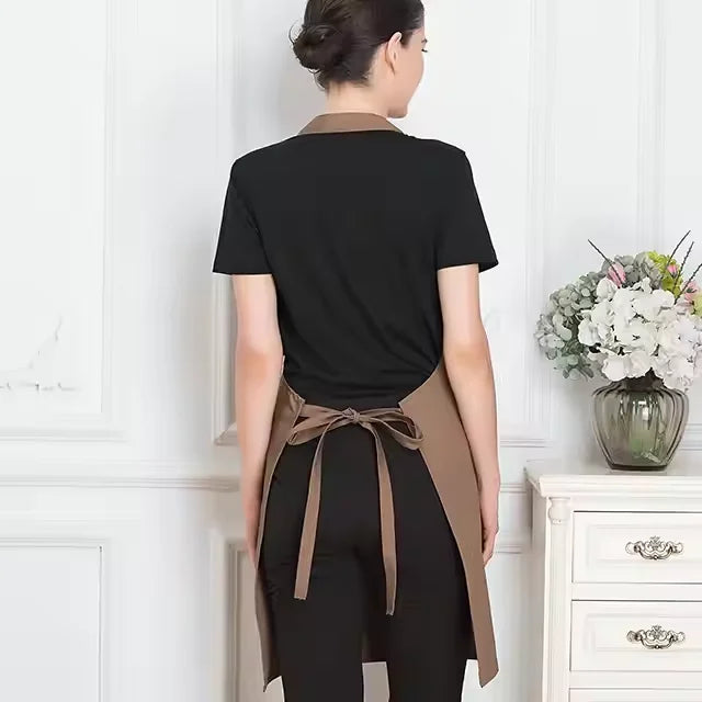 Custom Cotton-Poly Apron 10pcs MOQ | Embroidered/Screen Print/Digital, Adjustable Straps for Chef Barista