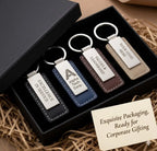 Custom Genuine Leather Keychain with Logo | 10-Piece MOQ