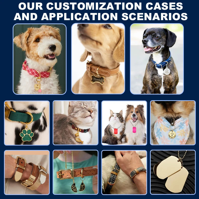 Custom Stainless Steel Pet ID Tags with Laser Engraving | 100 MOQ for Dog Tags & Keychains