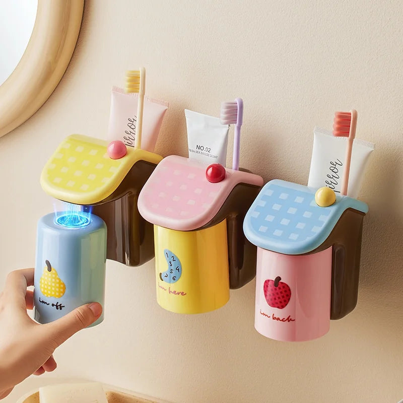 Magnetic Toothbrush Holder | No-Drill Wall Mount | ABS PP Plastic